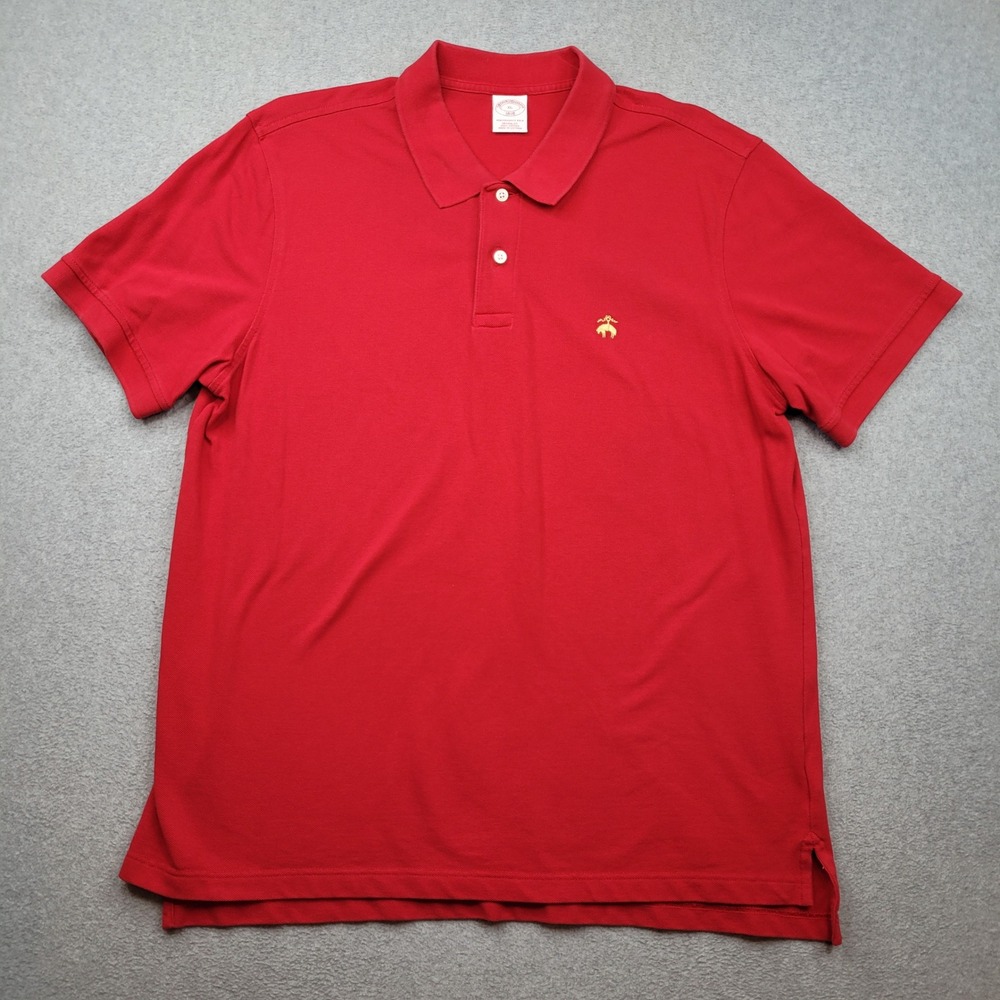 Brooks Brothers Performance Polo Mens XL Red Short Sleeve Golden Fleece Logo